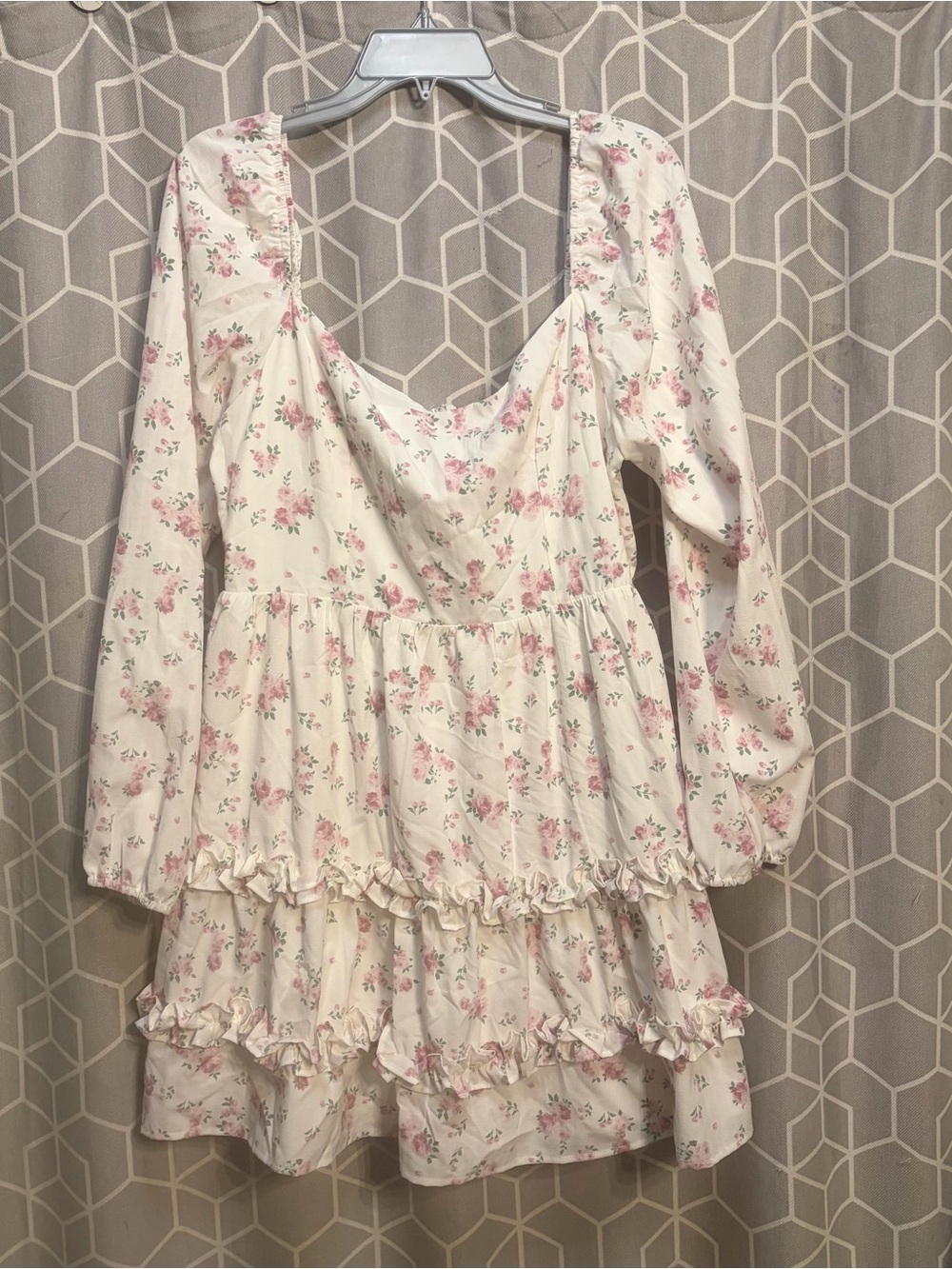 Altar'd State Cream Mini Dress with Pink Floral Print